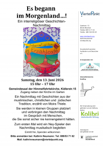 Flyer zum interreligiösen Geschichten-Nachmittag
