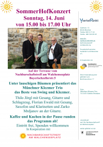 Flyer SommerHofKonzert 14062026 Klezmer Trio