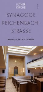 Flyer zum Besuch der Synagoge in der Reichenbachstraße
